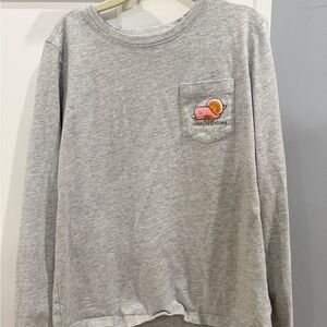 Vineyard Vines Kids Gray Long Sleeve Thanksgiving Tee